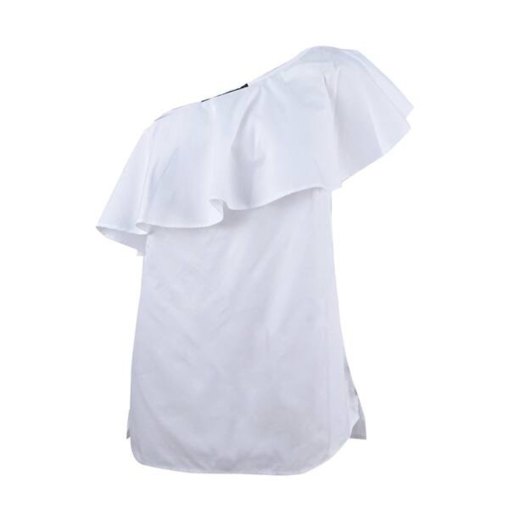 White Ralph Lauren one shoulder top